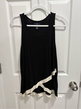 GAP Black Tank Top with White Diagonal Trim